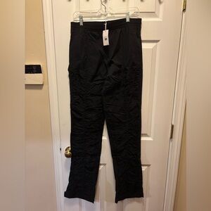 MNML Black Ruched Stacked Drawcord Men’s Black Pants Size Medium BNWT